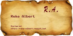 Reke Albert névjegykártya
