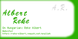 albert reke business card